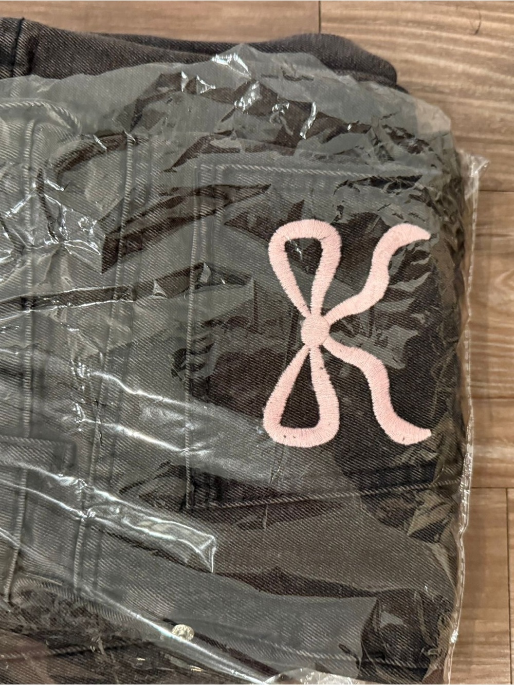 Edikted Black Jeans with Pink Logo Tag